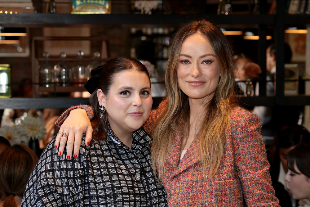 NEW YORK, NEW YORK - SEPTEMBER 17: (L-R) Beanie Feldstein and Olivia Wilde, both wearing CHANEL, attend Through Her Lens: The Tribeca CHANEL Women's Filmmaker Program Luncheon at Locanda Verde on September 17, 2024 in New York City.  (Photo by Dimitrios Kambouris/WireImage)