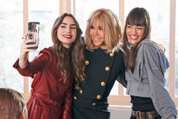 Lily Collins, Brigitte Macron and Thalia Besson in an episode of “Emily in Paris”