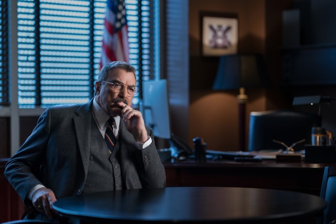 "End of Tour" --  It’s all hands on deck for the Reagan family, as they race to stop deadly mayhem in the city when the gangs of New York unite together to demand amnesty for the release of their imprisoned members and those awaiting trial, in the historic series finale episode of BLUE BLOODS, Friday, Dec. 13 (10:00-11:00 PM, ET/PT) on the CBS Television Network, and streaming on Paramount+ (live and on demand for Paramount+ with SHOWTIME subscribers, or on demand for Paramount+ Essential subscribers the day after the episode airs)*. Series ends landmark run with 293 episodes. Academy Award nominee Edward James Olmos guest stars.  Pictured: Tom Selleck as Frank Reagan Photo: Michael Parmelee/CBS ©2024 CBS Broadcasting, Inc. All Rights Reserved.