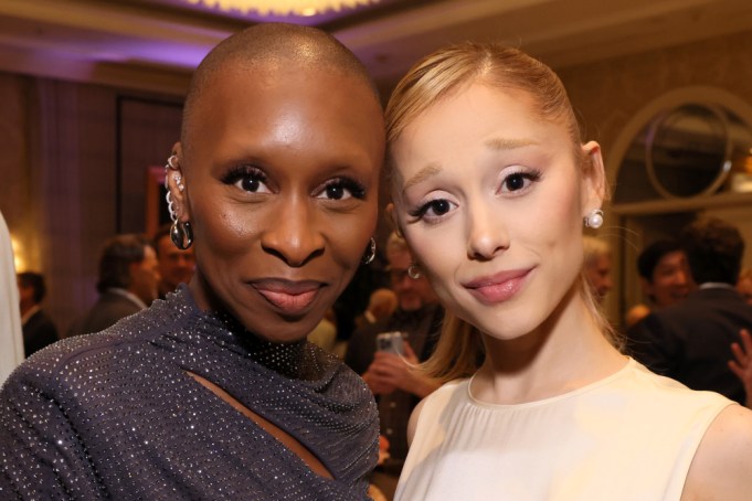 LOS ANGELES, CALIFORNIA - FEBRUARY 06: (L-R) Cynthia Erivo and Ariana Grande attend the AFI Awards at Four Seasons Hotel Los Angeles at Beverly Hills on February 06, 2025 in Los Angeles, California.  (Photo by Rodin Eckenroth/Getty Images for AFI)