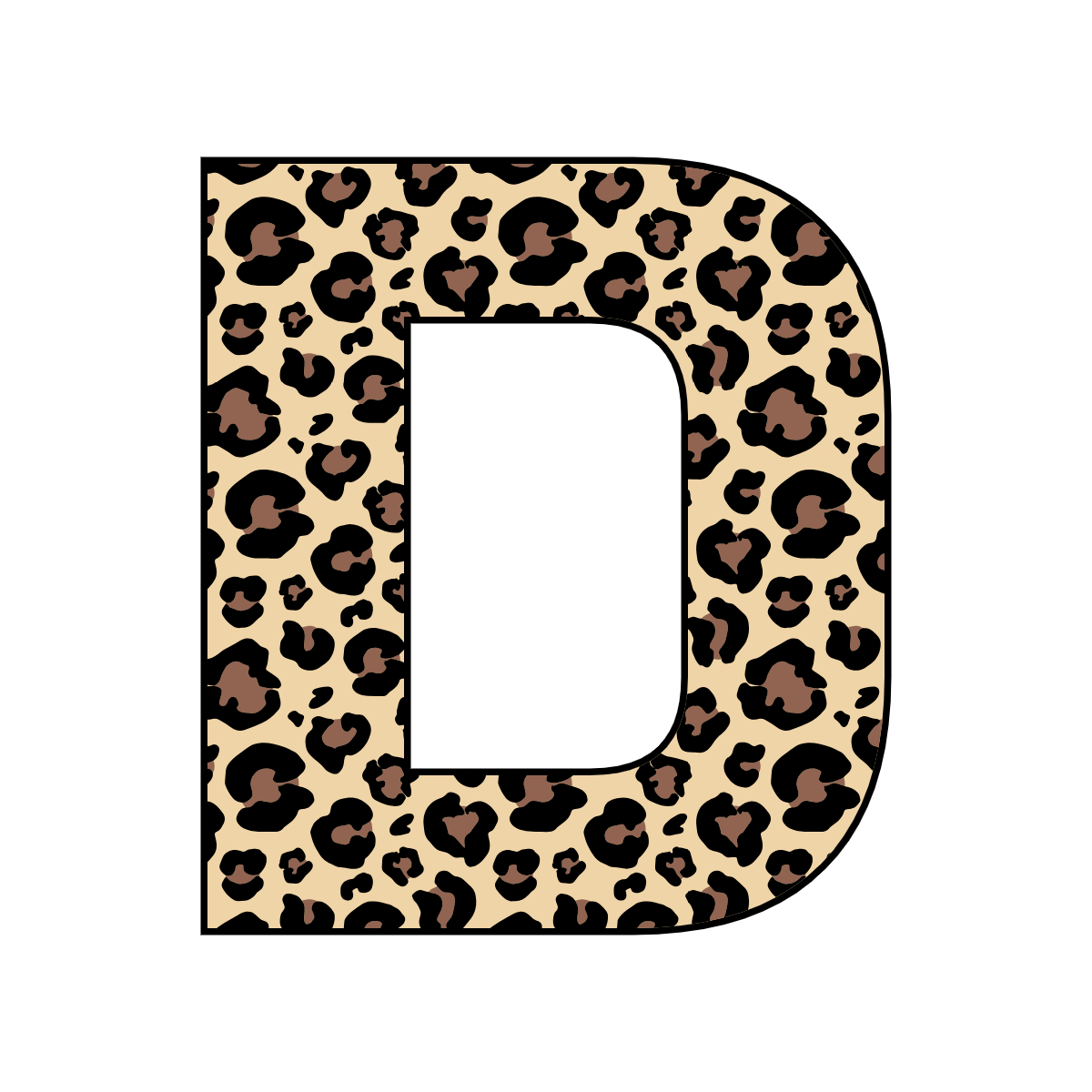 Free printable leopard letter D. serif printable leopard, number printable alphabet patterns print download svg, png, pdf, jpg pattern