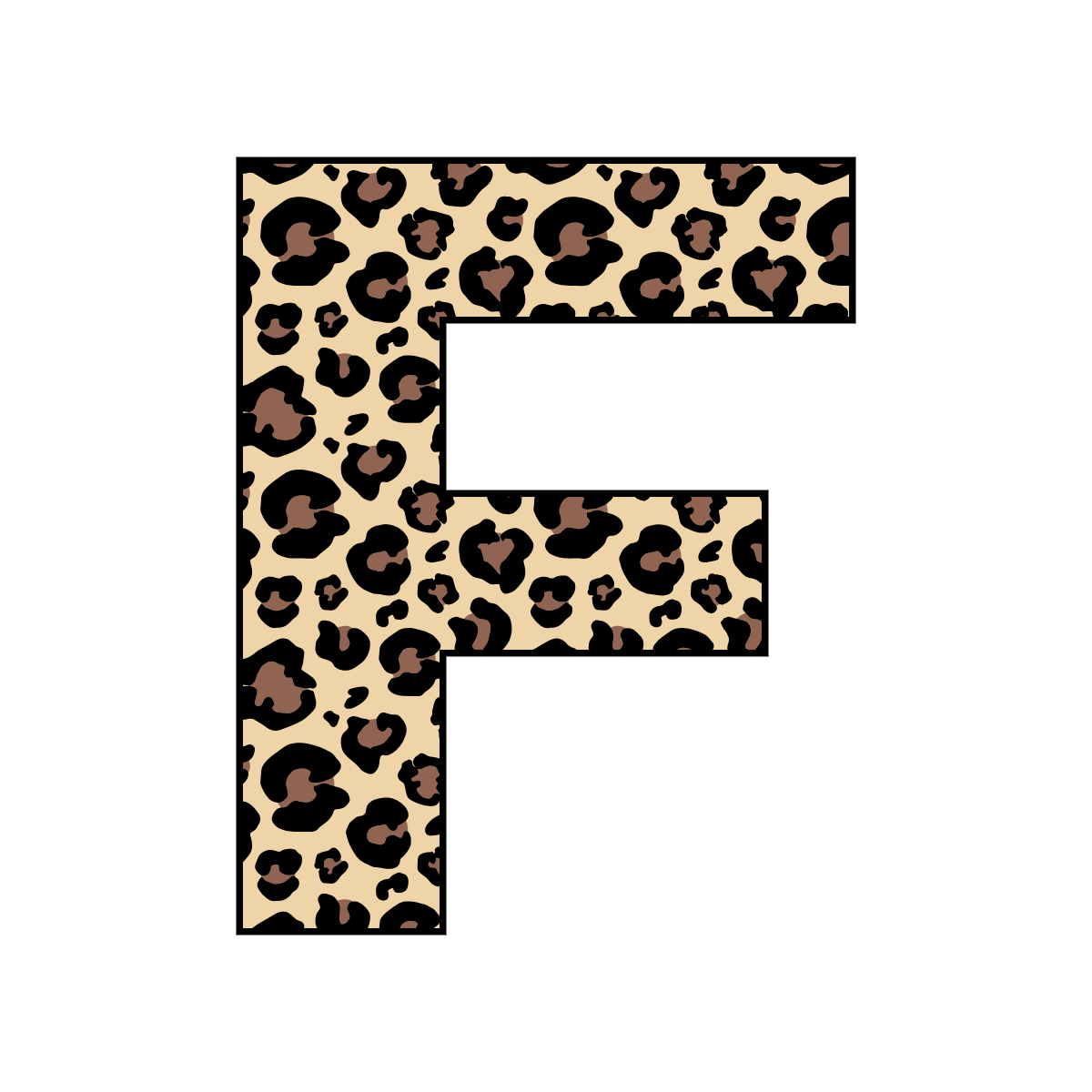 Free printable leopard letter F. serif printable leopard, number printable alphabet patterns print download svg, png, pdf, jpg pattern