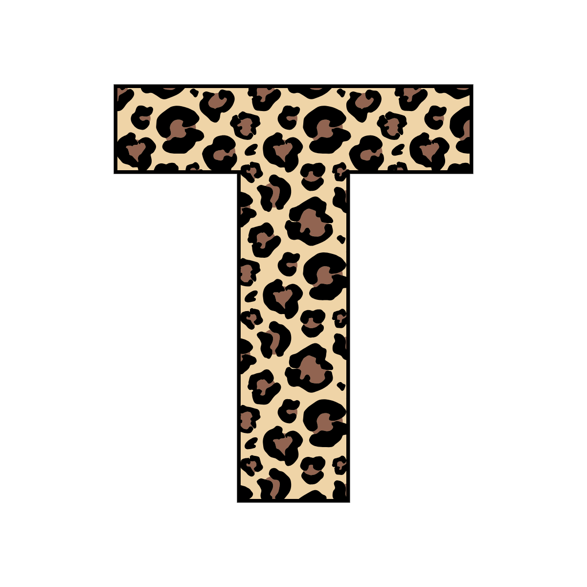 Free printable leopard letter T. serif printable leopard, number printable alphabet patterns print download svg, png, pdf, jpg pattern