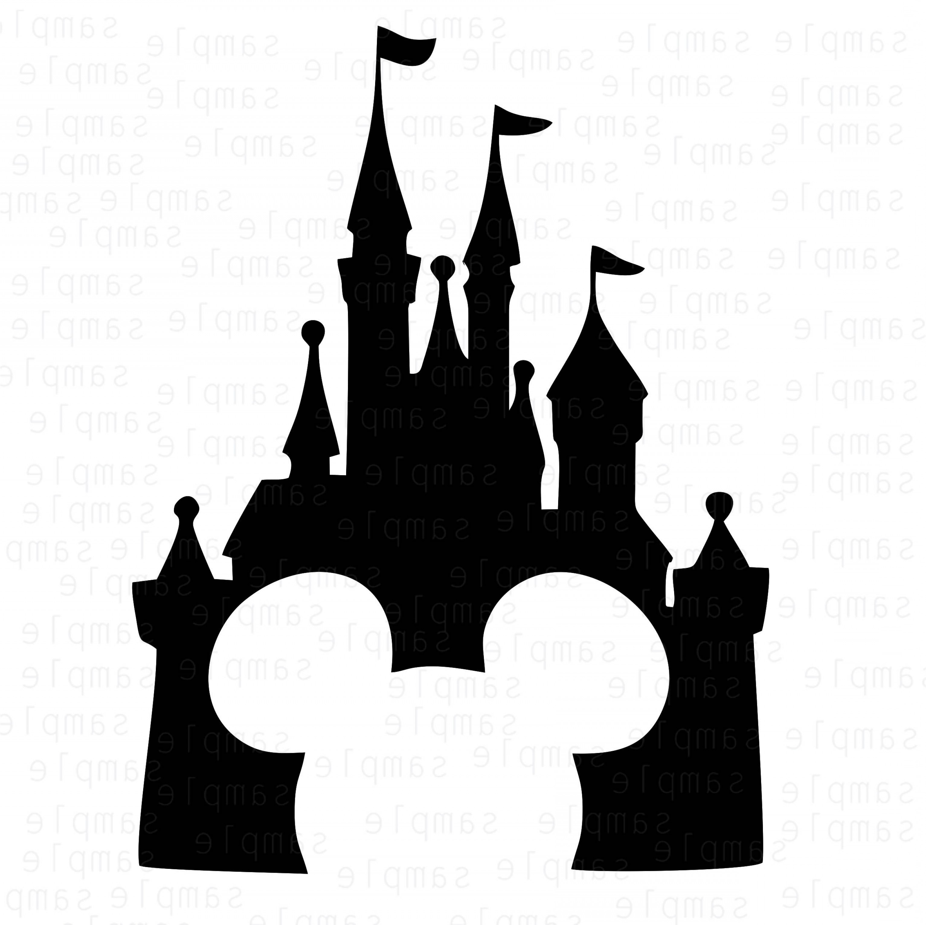 Mickey Silhouette Disney Castle SVG