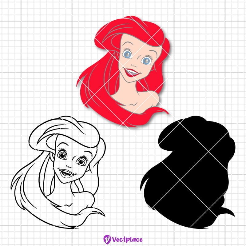 Disney Prinzessin Ariel Silhouetten