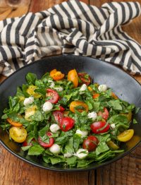 salad with tomatoes, mozzarella and balsamic