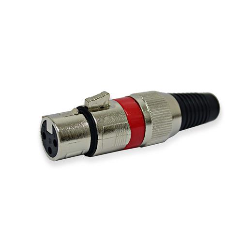 JACK CANON XLR METALICO ROJO CALIDAD