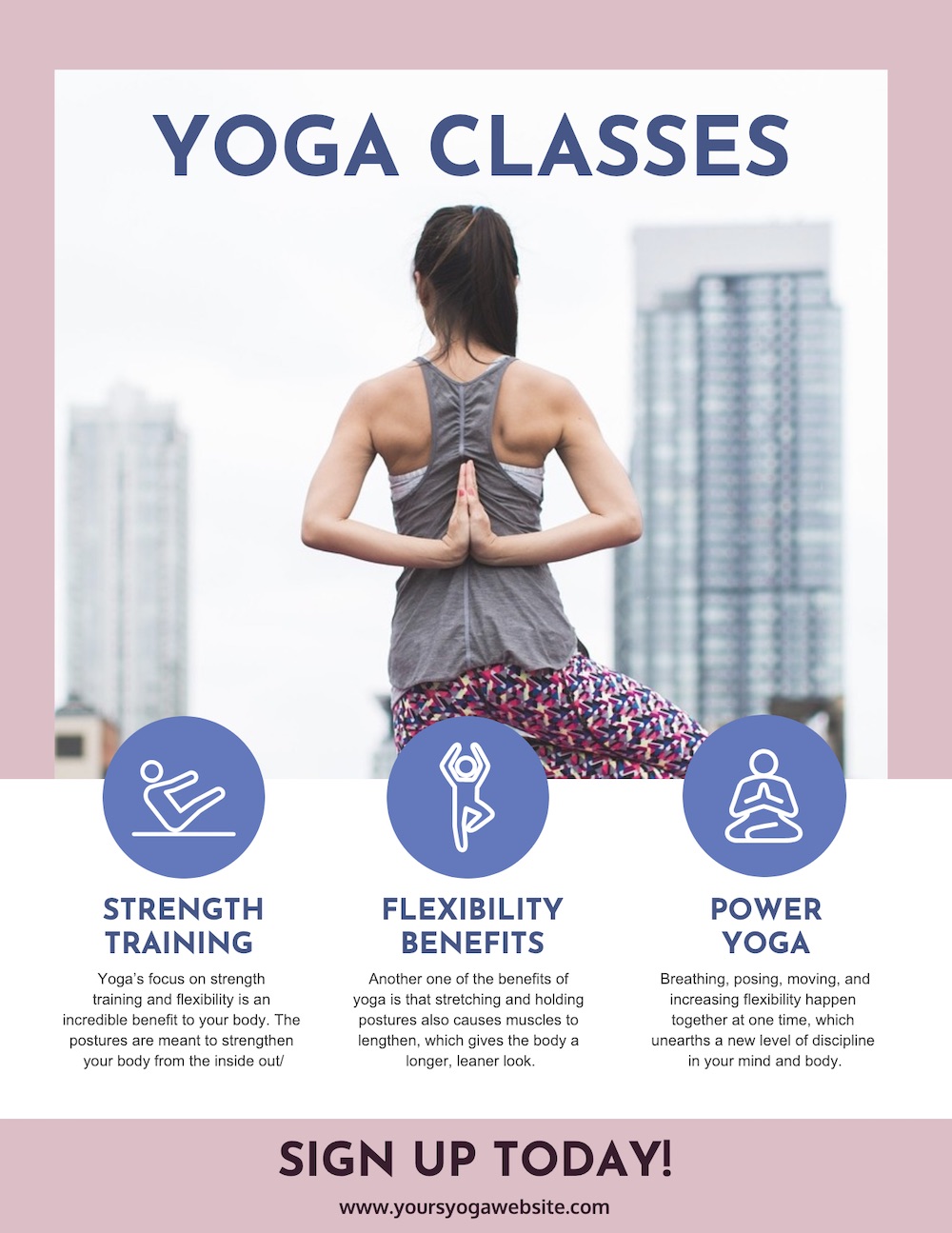 Purple Yoga Poster Template