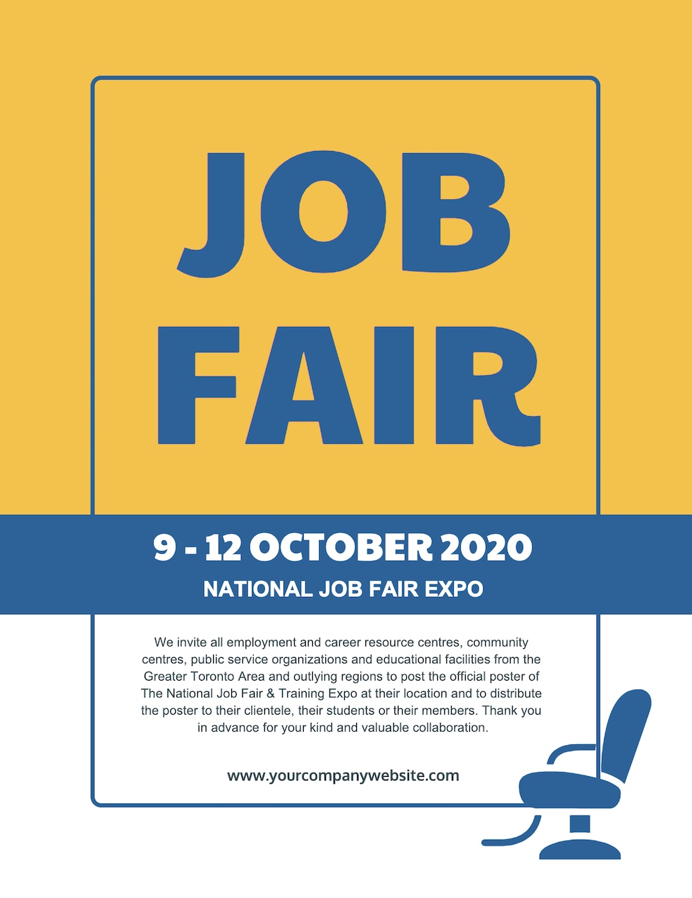 Yellow Job Fair Poster Example Template 1