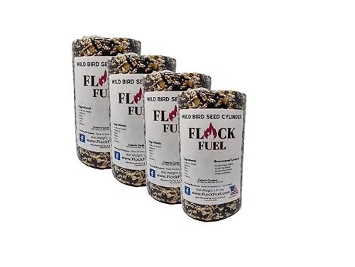 Flock Fuel Wild Bird Bird Seed Cylinder for Outside Wild Birds 4 Pack