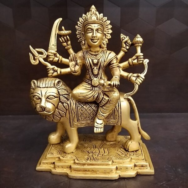 Brass Durgai Amman Golden Finish Big Statue