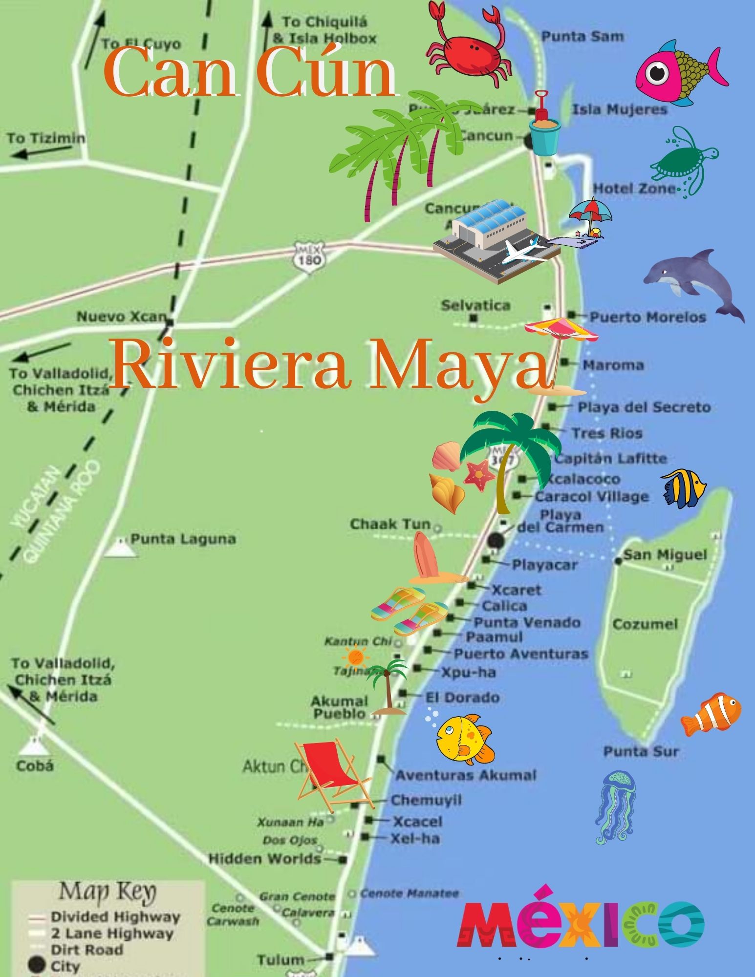 Mayan Riviera Map