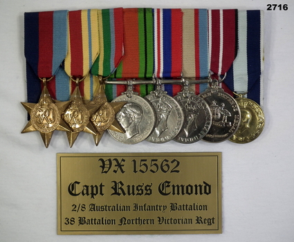 Court mounted medal set AIF WW2