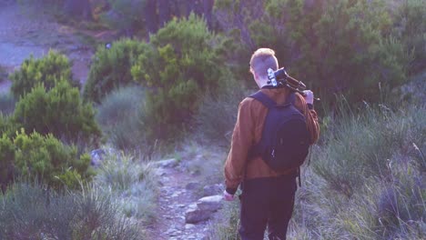 person--walking-in-a-forest-in-slow-motion