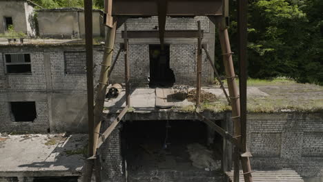 Abandoned-Chiatura-mine-shaft-entrance-in-desolate-concrete-building