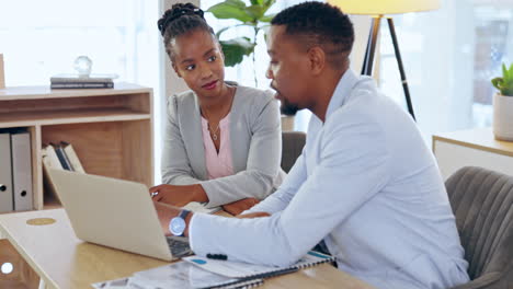 Business,-black-man-and-woman-talking