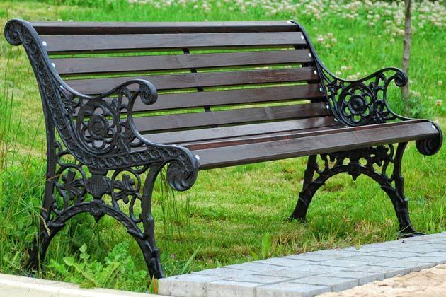 Cast iron park bench