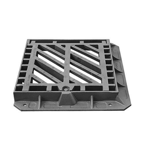 Hinged ductile iron traffic grating cover d400