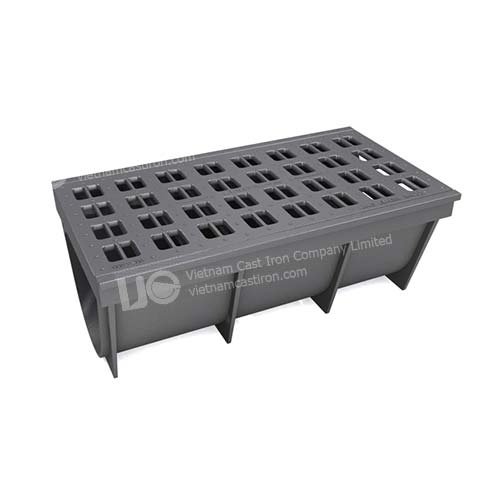 Ductile iron channel grating cover 980x550x395 D400