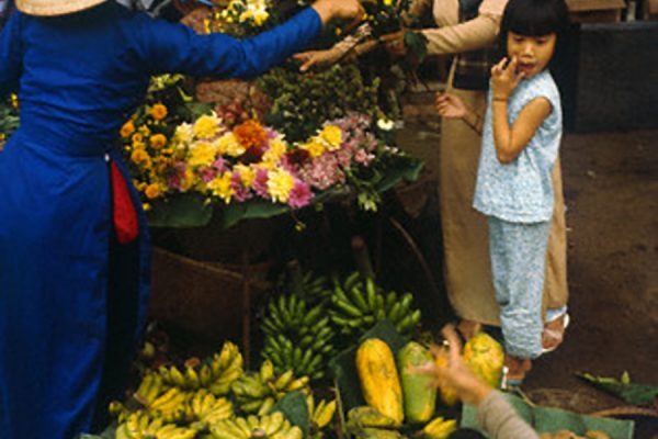 14 Apr 1968, Hue, South Vietnam --- Miscellaneous views ten weeks after the tet offensive fighting of civilians continuing their activities on the rubble-filled streets. --- Image by © Bettmann/CORBIS