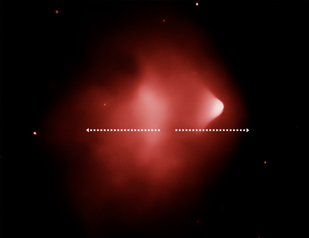 Hazy cloud with two areas of brighter concentration