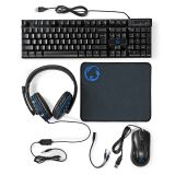 Gaming set, mouse, keyboard, headset and pad, RGB, USB, NEDIS