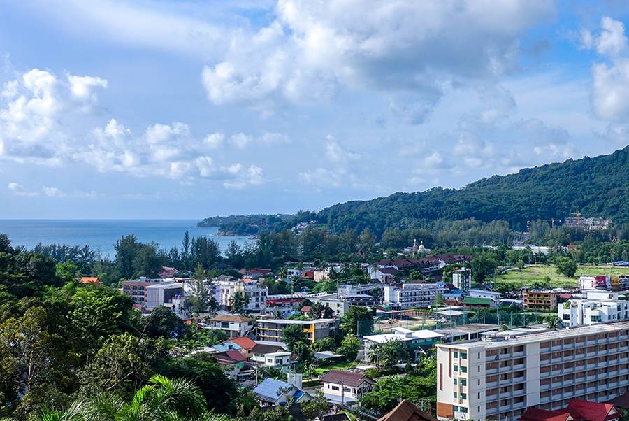 Kamala Beach Town from above - view from Villa Tantawan Resort