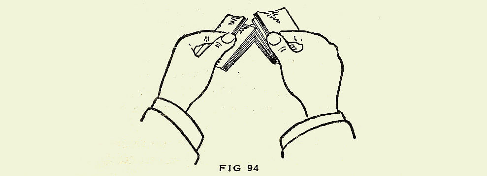 Sleight of hand - a tabled riffle shuffle from Erdnase