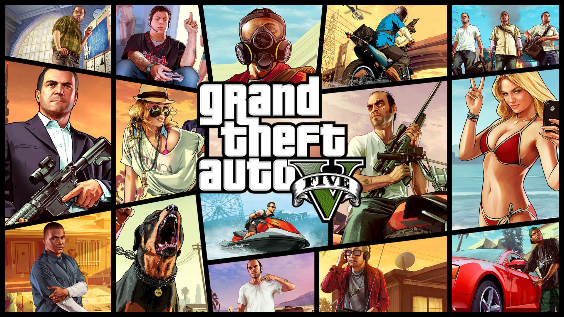 Grand Theft Auto V cover art - Virtual Backgrounds