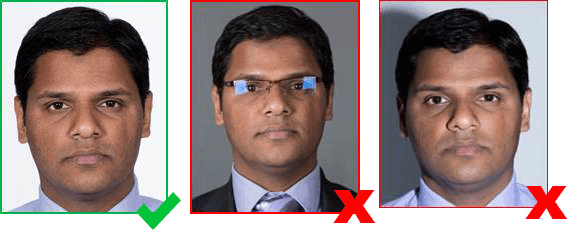 glasses on australia visa photos