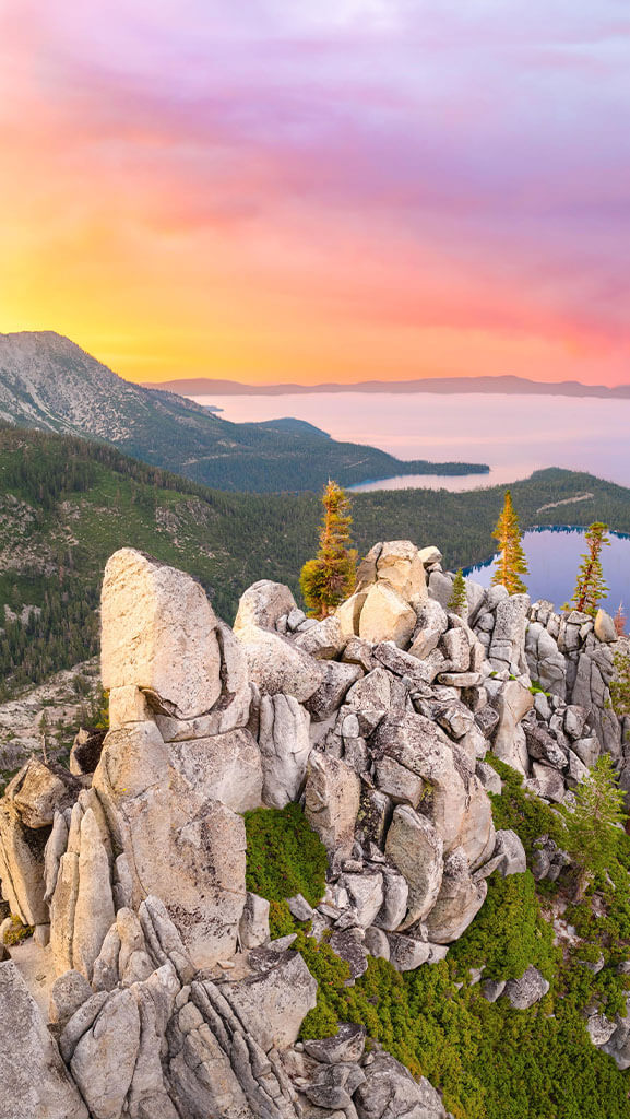 view of south lake tahoe shore fall