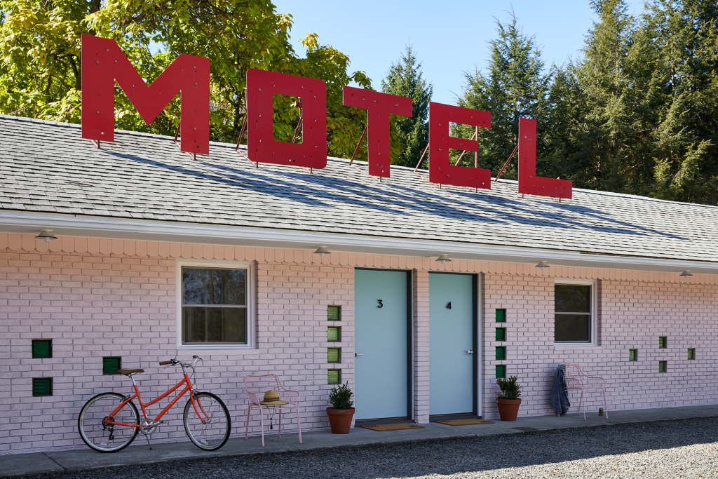 starlite motel with red bike in front