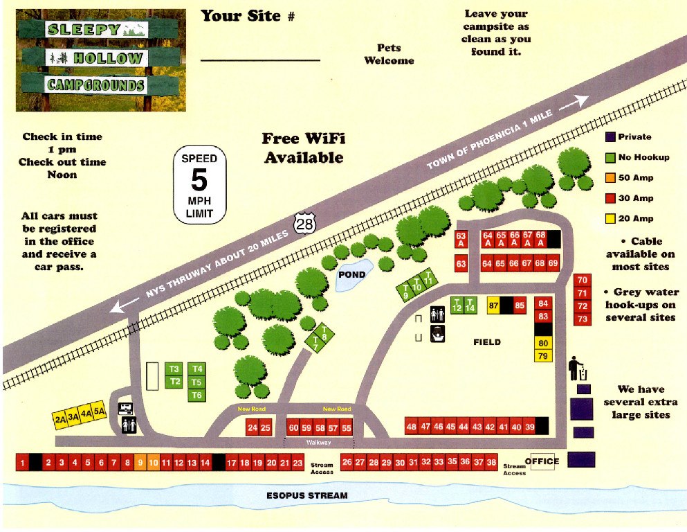 sleey hollow campgrounds map