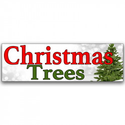 Christmas Trees Vinyl Banner with Optional Sizes (Made in the USA)