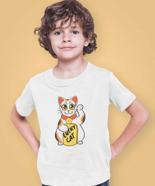 Kids graphic tees Happy cat