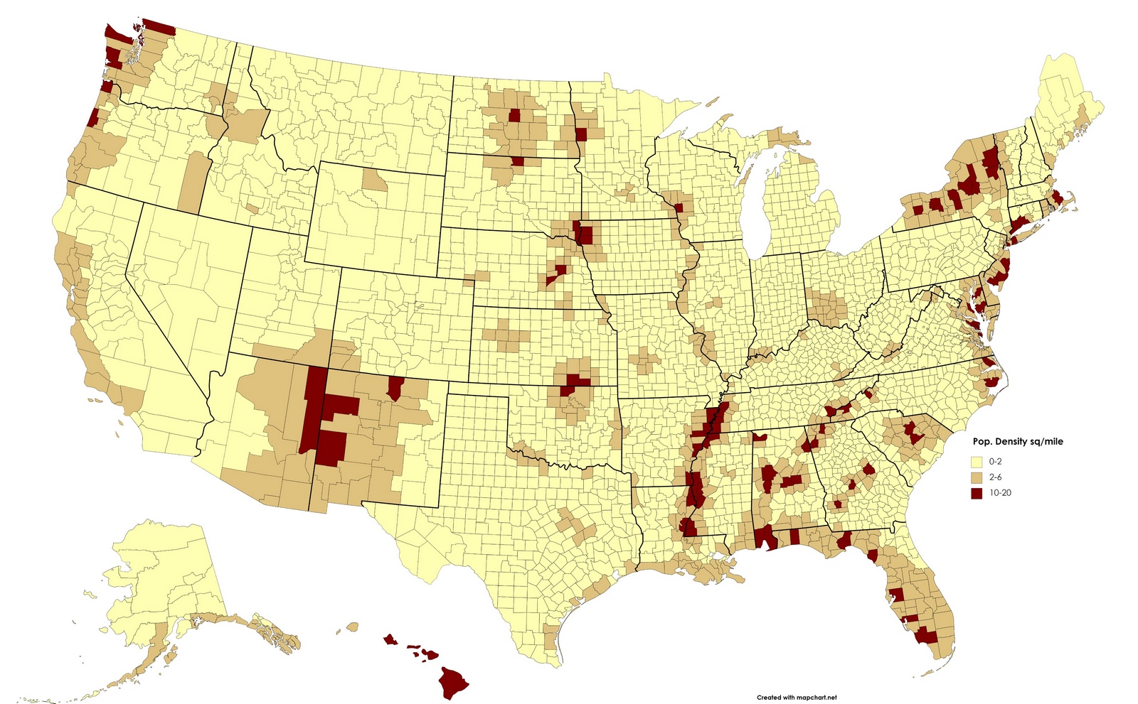 Us population density map - figute