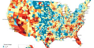 Map of U.S. Population Density Change