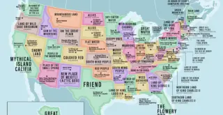 Etymological Map of America The Literal Translation of States and Capital Cities Mapped