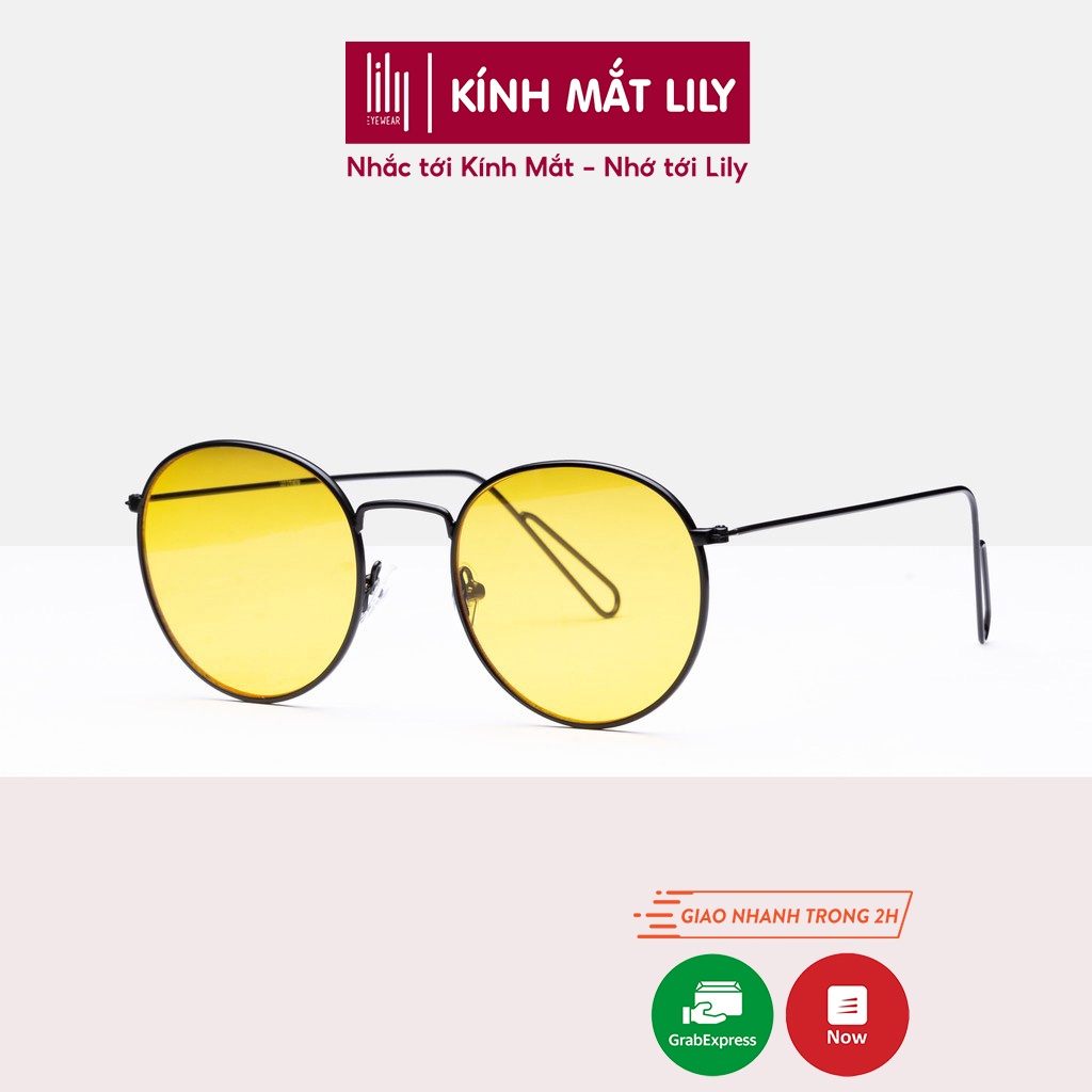 Mua Kính Mát Nam Nữ Lilyeyewear Mắt Tròn Gọng Mảnh Kim Loại Màu Sắc Thời Trang R0004