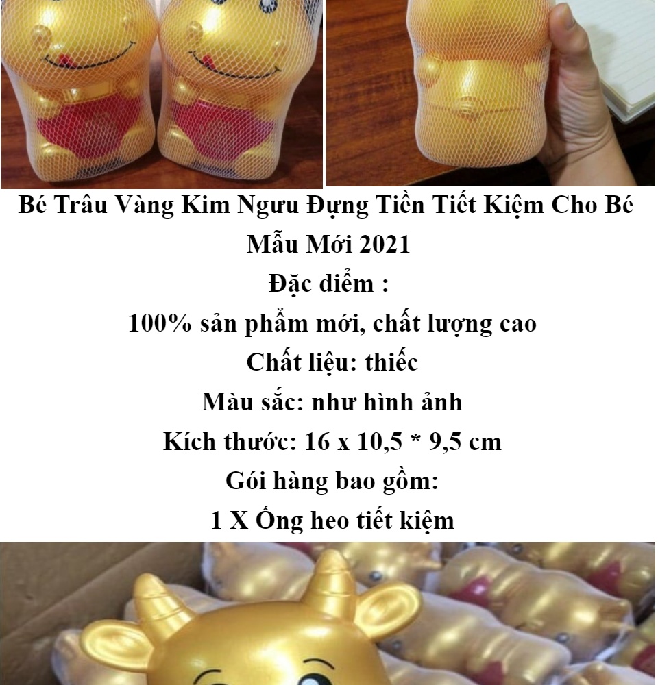 HCM]ỐNG HEO ĐỰNG TIỀN TIẾT KIỆM HÌNH TRÂU VÀNG CHO BÉ - BÉ TRÂU ...