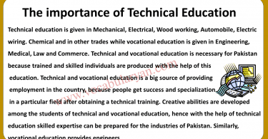 Importance of Technical Education Essay for Grade 7