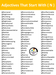 Adjectives That Start With the Letter N - Vocabulary Point