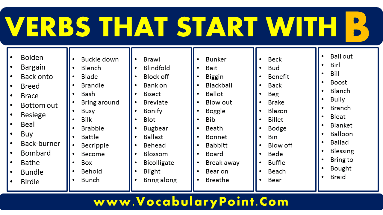 Verbs Beginning With X