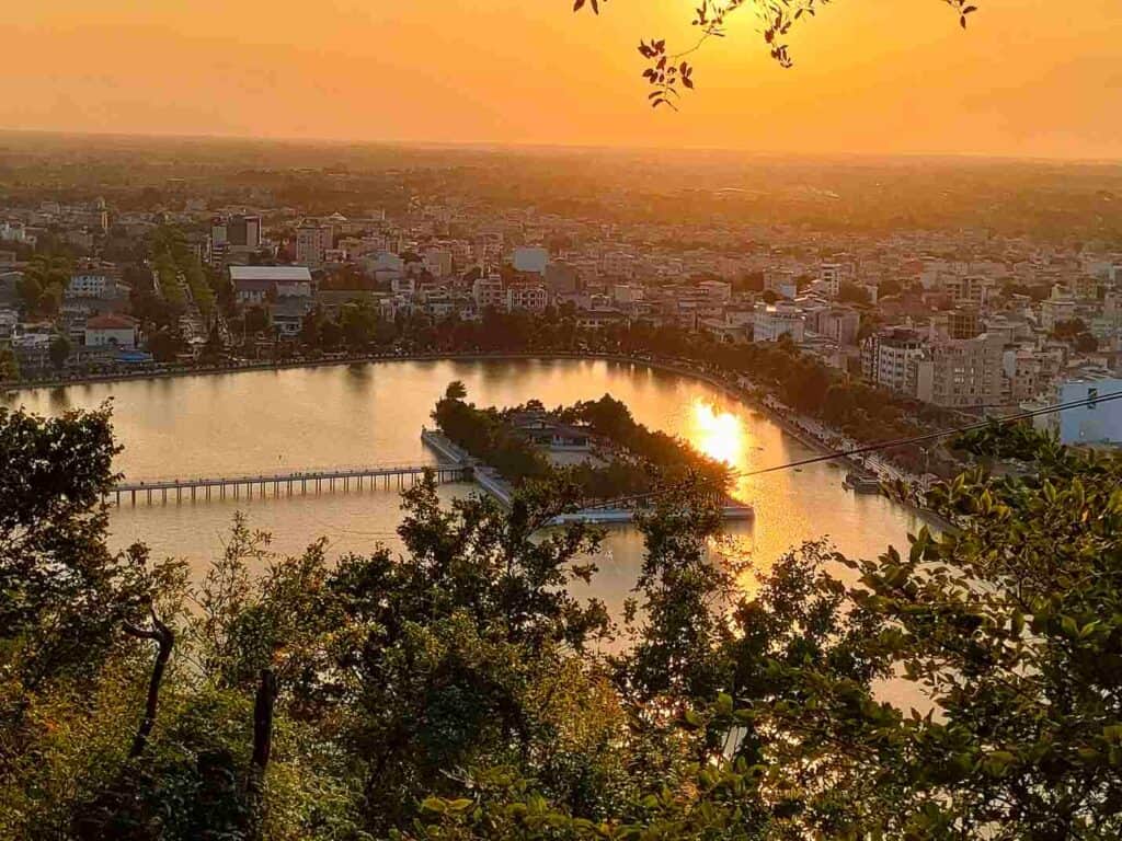 Lahijan pool at sunset