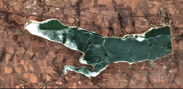 Harlan County Reservoir Current Satellite Image