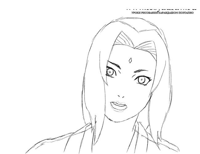 How to draw Tsunade (Tsunade) from Naruto - All about tattoo