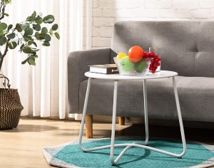 round metal side table