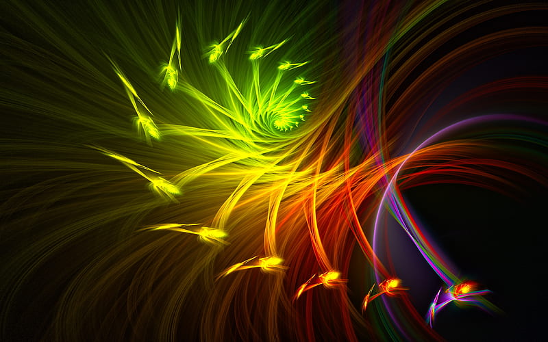 Rainbow Fractal, colors, rainbow, abstract, fractal, HD wallpaper | Peakpx