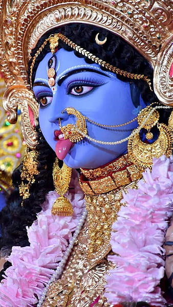 Kali Mata Ki , Blue Statue, goddess, maa kali, HD phone wallpaper