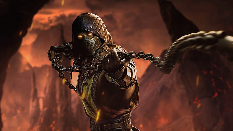 1920x1200px, 1080P free download | Mortal Kombat Scorpion Cool Art, HD ...